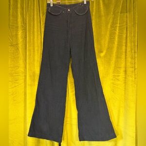 RARE 1970s Dark Navy L.A. Pants Depot Flare Bell Bottom Corduroy Pants XS/S